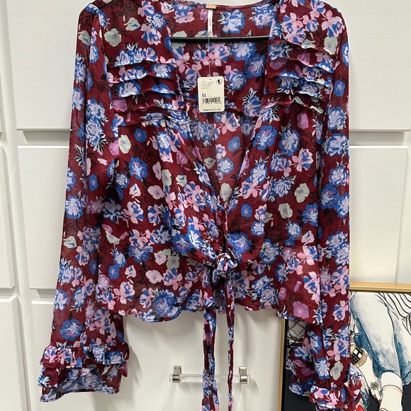 FREE PEOPLE MAYBEL RUFFLE TOP NWT - Picture 13 of 14